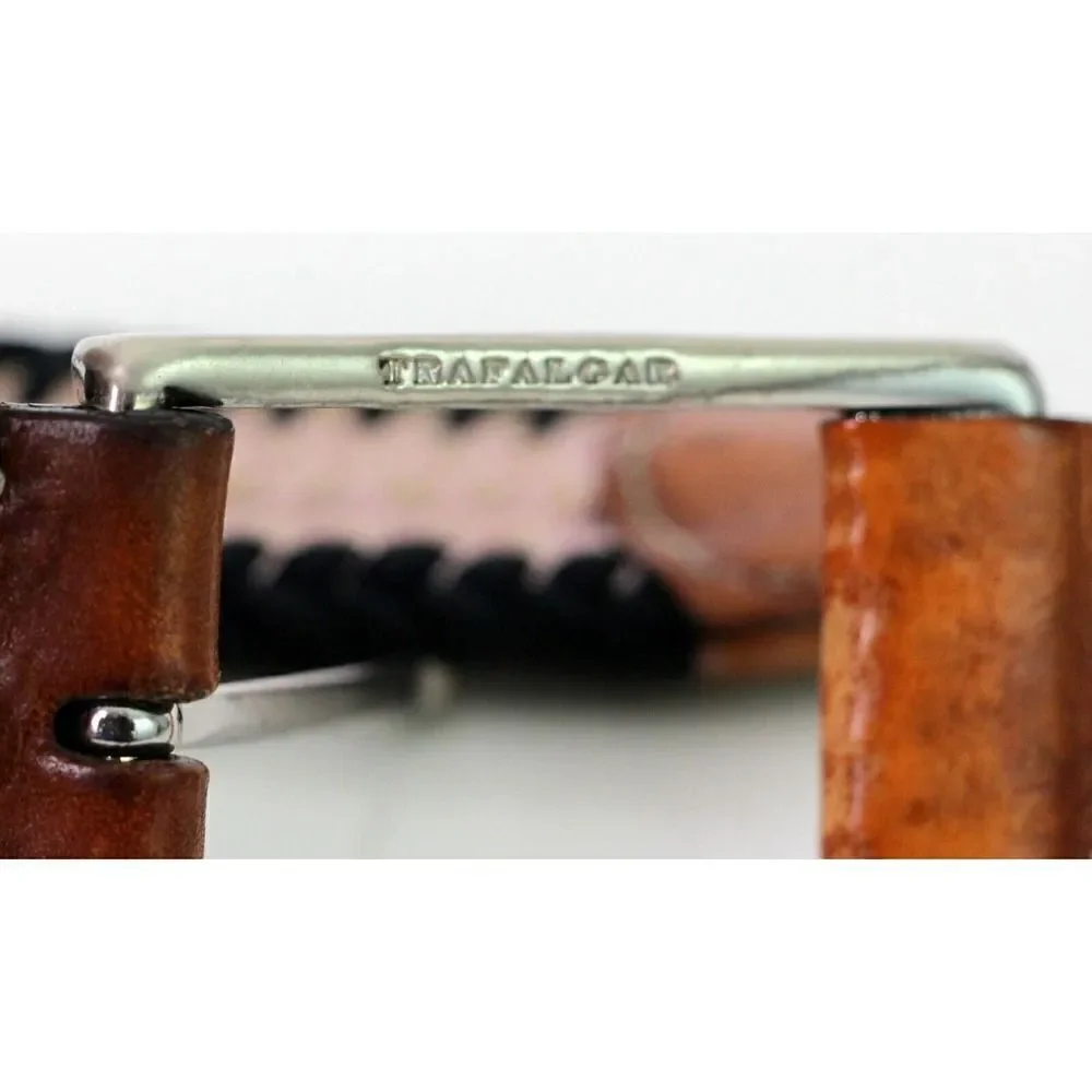 TRAFALGAR BROWN GENUINE LEATHER PINK BLACK ELASTIC GOLF CASUAL DRESS BELT 34(I41